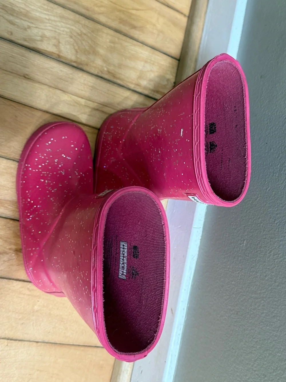Hunter Kids Hot Pink Glitter Rain Boots